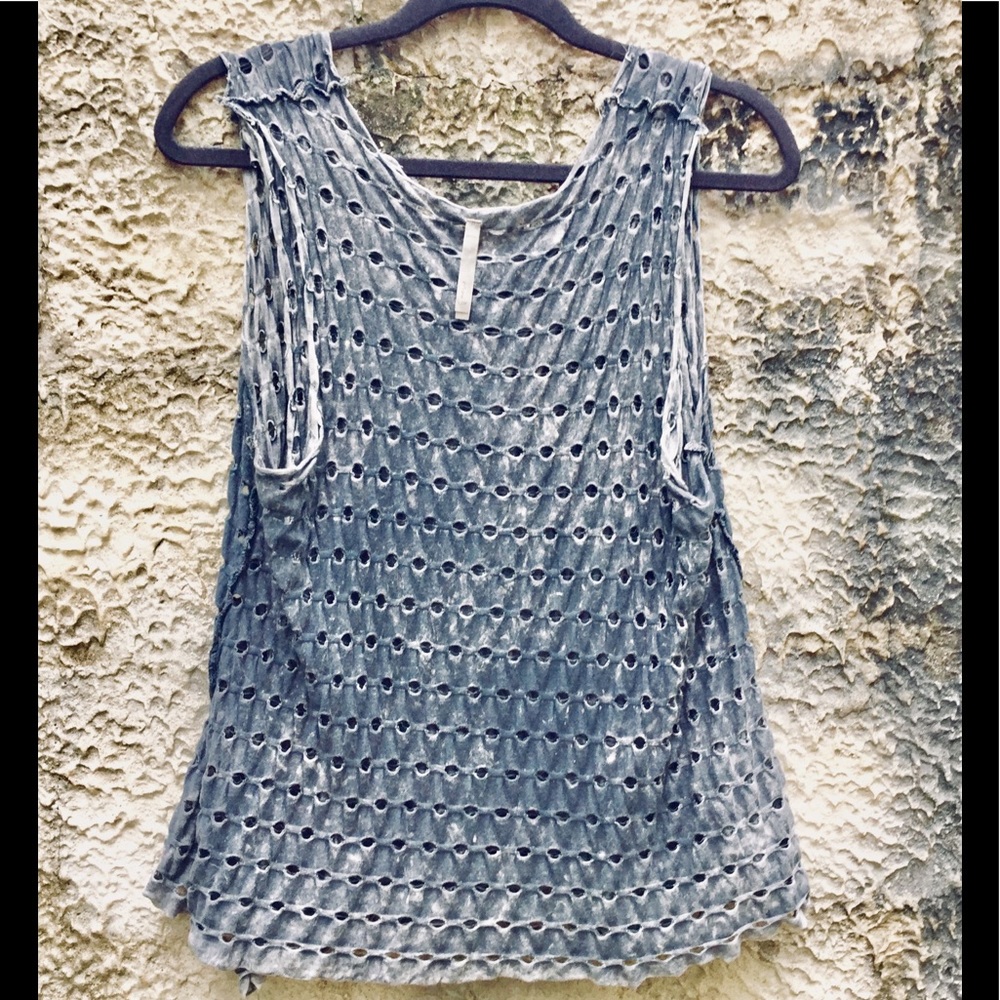 Tank Top Mona B Double Layer Gray Flowy - Picture 8 of 8